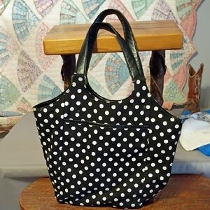 3/$25 Polka Dot Tote Bag - Black & White By Cato